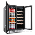 Черен двоен свободно стоящ хладилник за вино за дома за дома